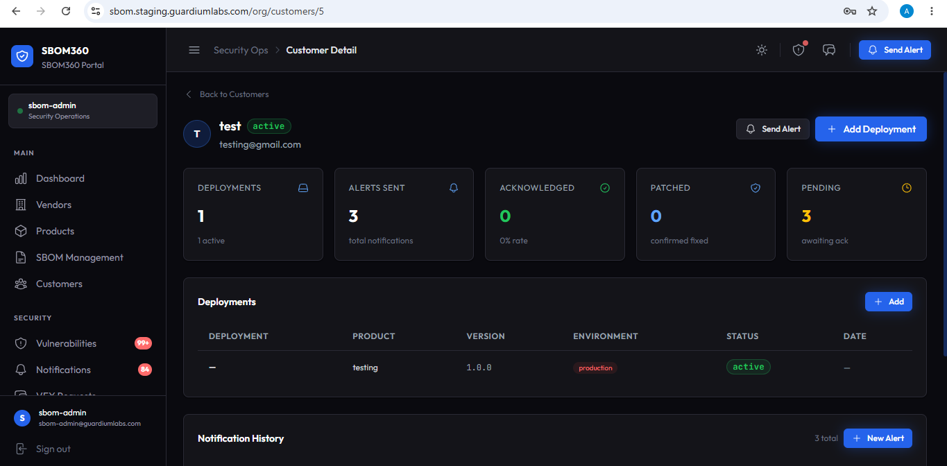 Customer Management — screenshot