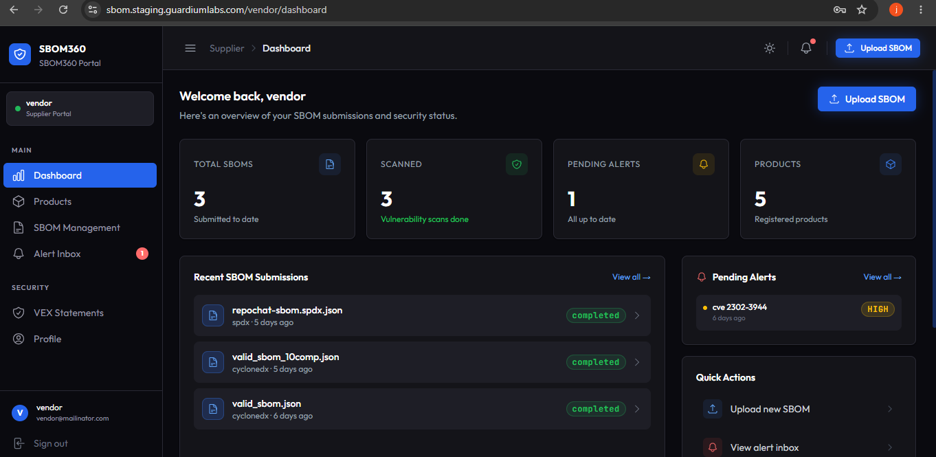 Getting Started as a Vendor — screenshot