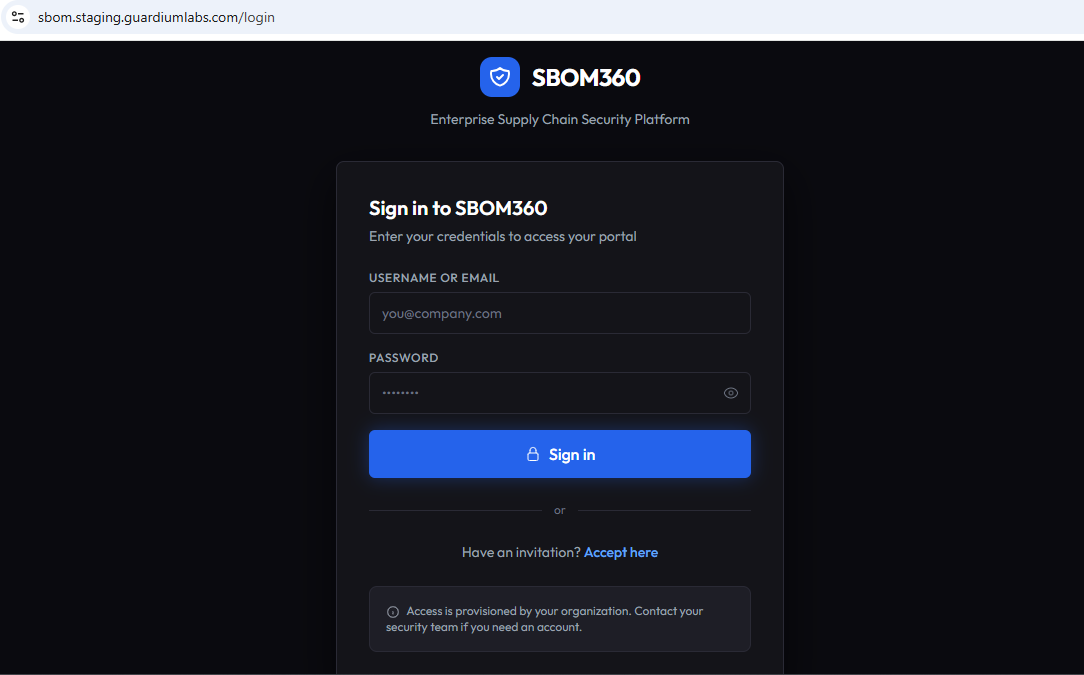 Getting Started as an Organization User — screenshot