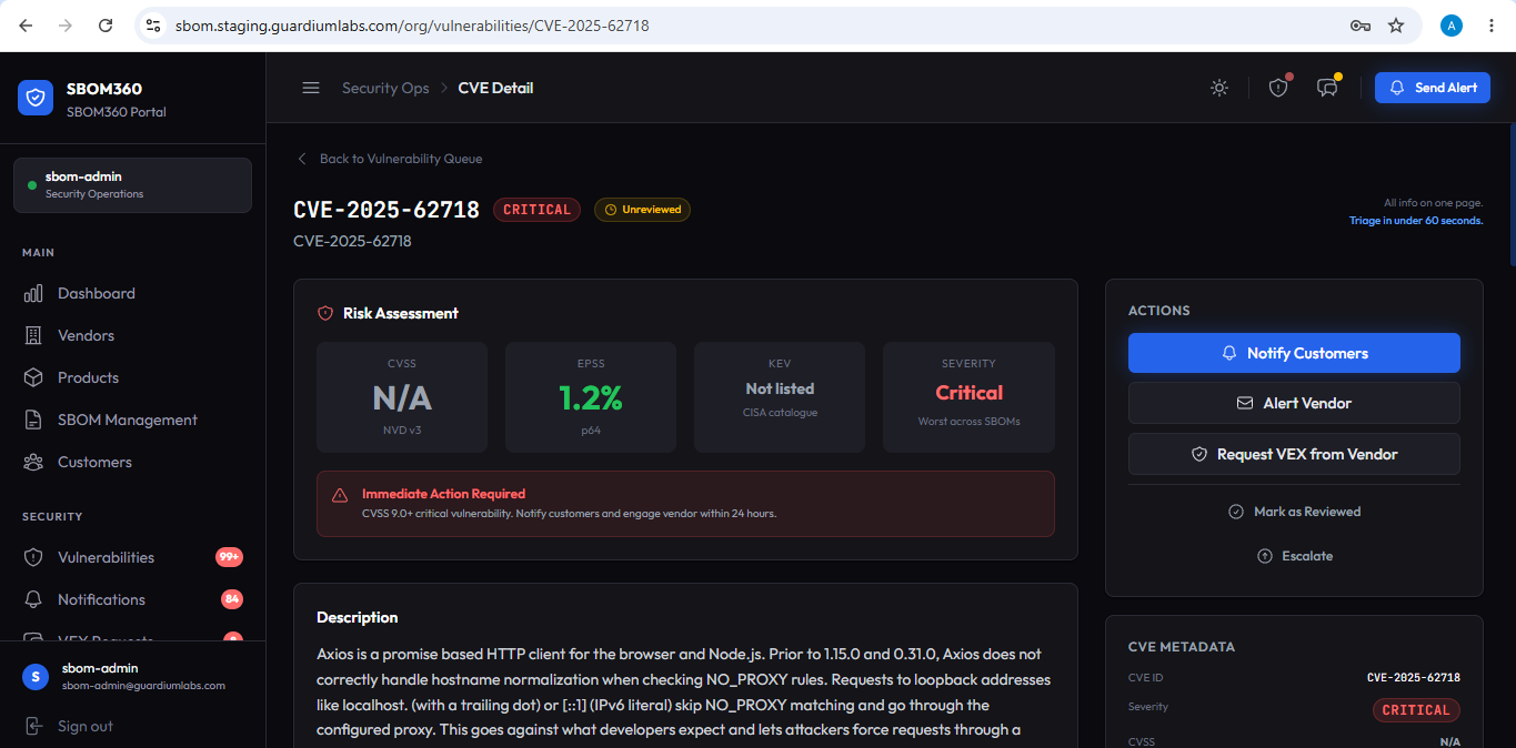 Vulnerability Queue and Triage — screenshot